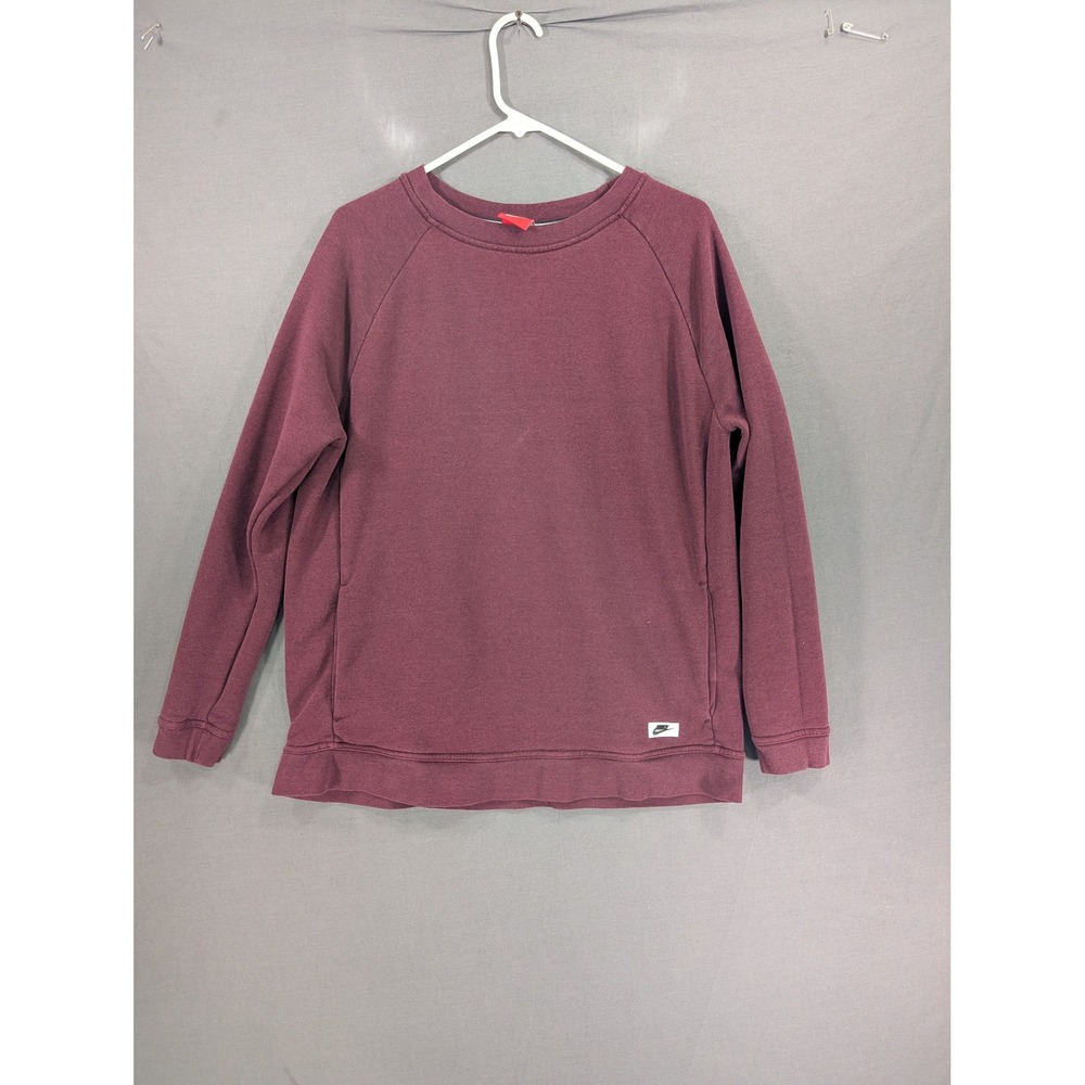 Nike Womens Sportswear Fleece Crewneck Sweatshirt Maroon 853928-652